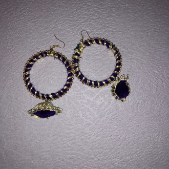 Gold Trim Gota Earrings