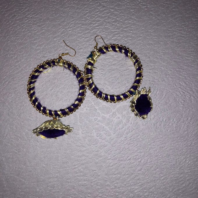 Gold Trim Gota Earrings