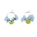 Single Pom Pom Flower Earrings
