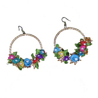 Flower Garden Gota Earrings (Cool)