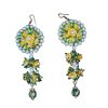 ghota-green-earrings Green Flower Drop Gota Earrings