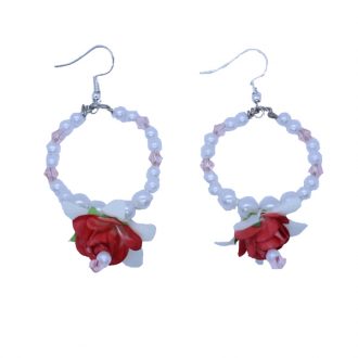 Petite Rose Hoop Earrings