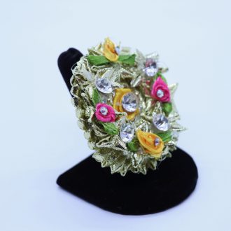 Pink and Yellow Gota Jewelry Set