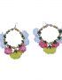 pom pom flower earrings