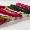 IMG_0045 Pink Thread Bangle Set
