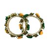 Green Yellow Flower Bangles