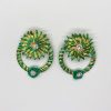 three-strand-green-gota-earrings Green Layer Gota Set