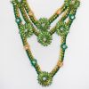 three-strand-green-gota-necklace Green Layer Gota Set